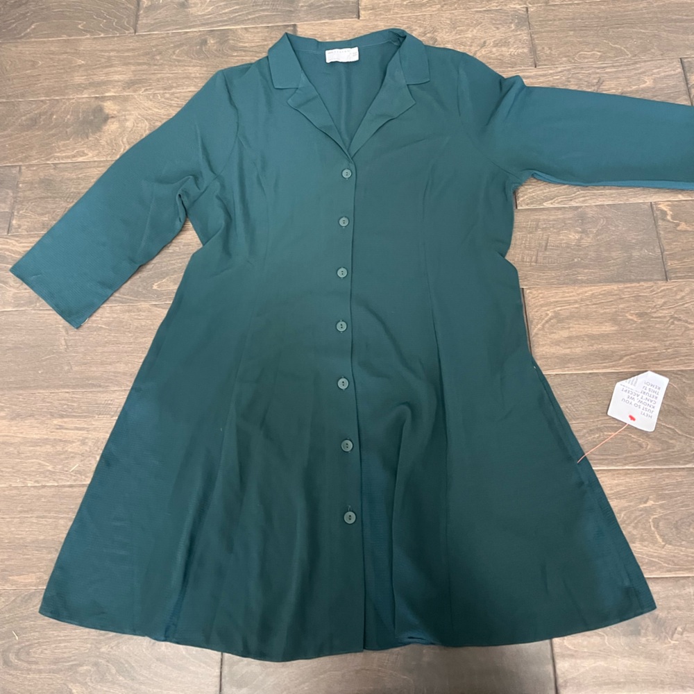 Teal Button-Down Dress